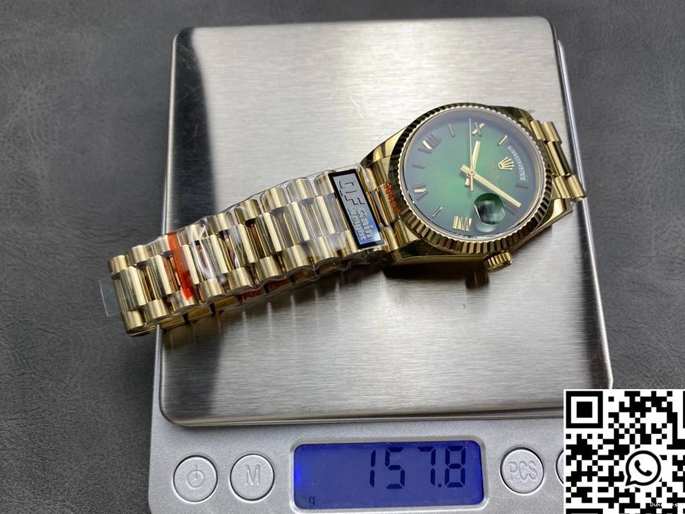 Gold Dial Factory Tungsten M128238-0118 QF Yellow v5 Steel Day Rolex 36mm Date Green 0502